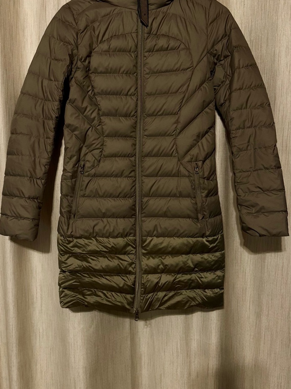 lululemon athletica Olive Long Quilted Puffer Coat